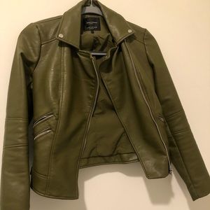 Zara Green XS Leather Jacket